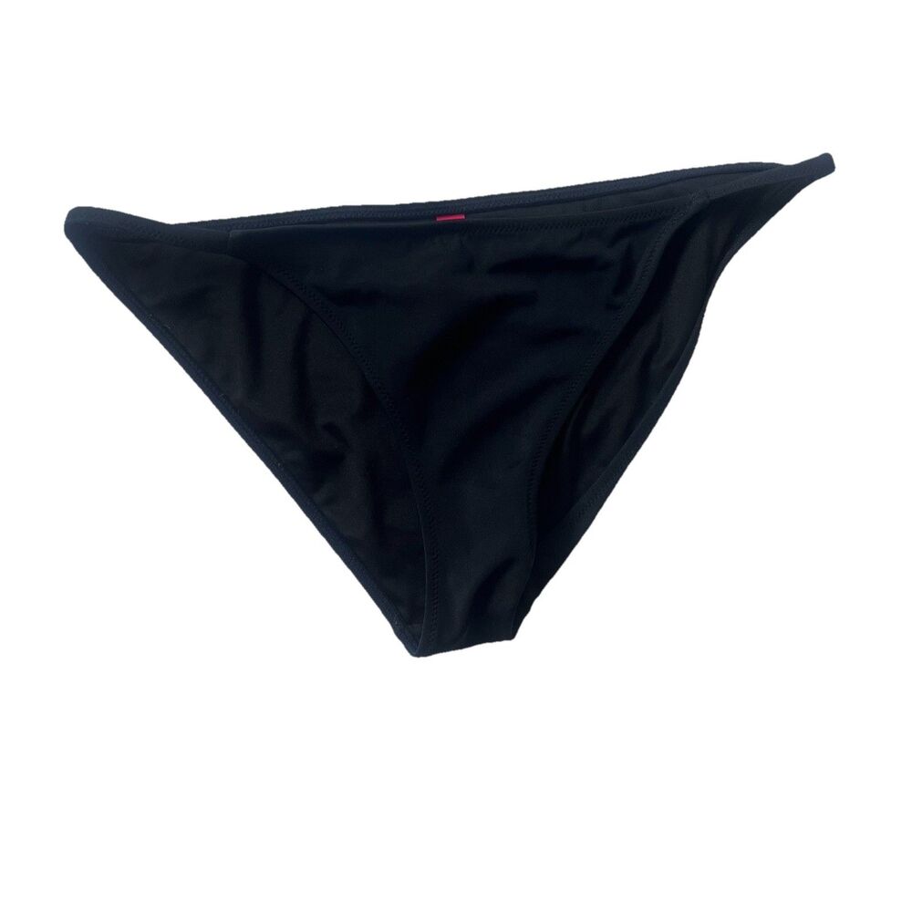 Victoria’s Secret Bikini Bottoms Black Strappy Swimsuit Swimwear Womens Small